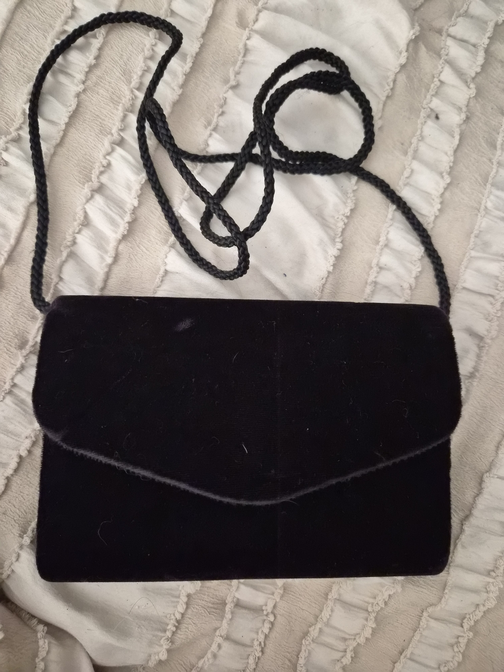 Classic Black Velvet Crossbody Evening Bag